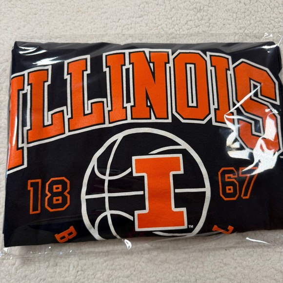 Champion Other - Champion T-Shirt Men 2XL Navy Blue Excellent Illinois Basketball NCAA Graphic
